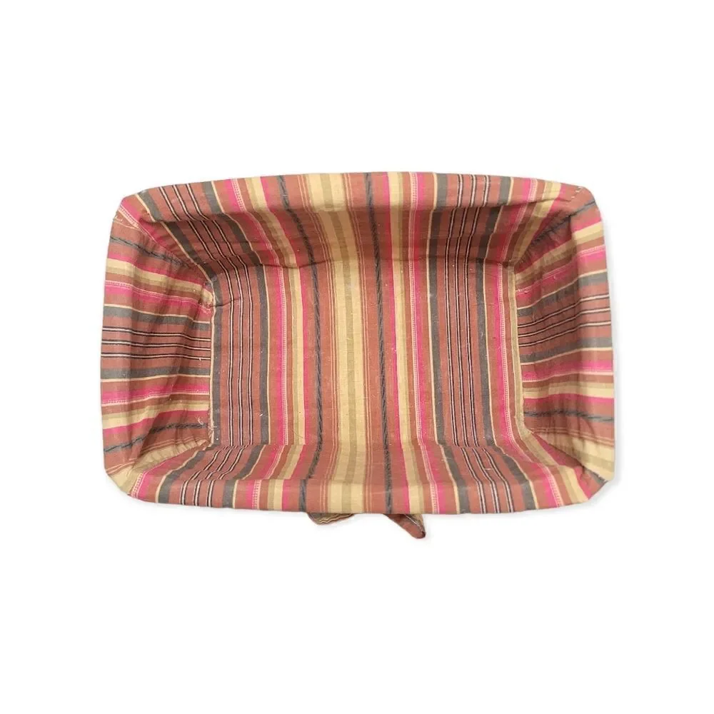 Basket with stripe fabdic lining